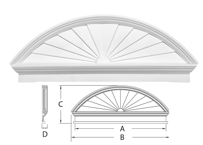 Combination Sunburst Pediment